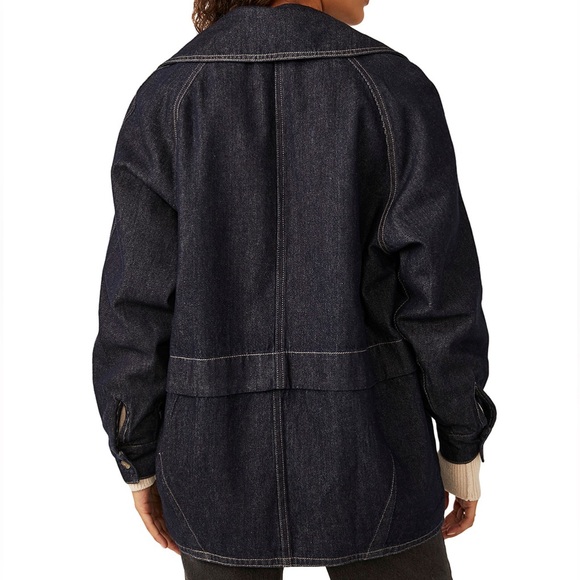 Free People Denim Car Coat - Picture 3 of 9